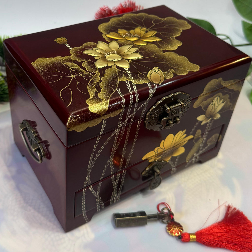 50% off Handmade Pingyao Polished Lacquer Art Box, 21 -Size  for Artists, Mirror-Gloss Finish on Sturdy Wooden Case, Chinese Scholar's Storage Case.