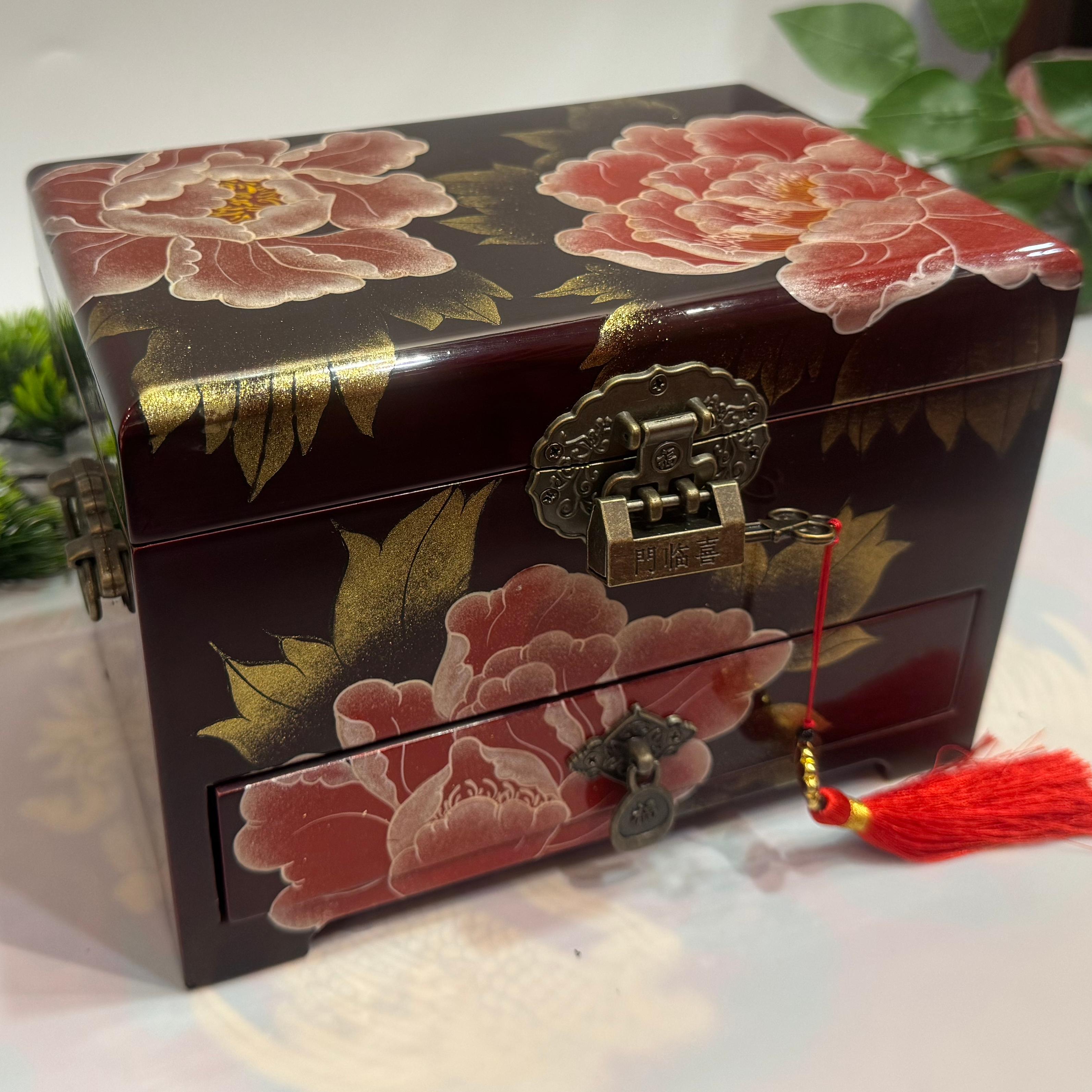50% off Handmade Pingyao Polished Lacquer Art Box, 21 -Size  for Artists, Mirror-Gloss Finish on Sturdy Wooden Case, Chinese Scholar's Storage Case.