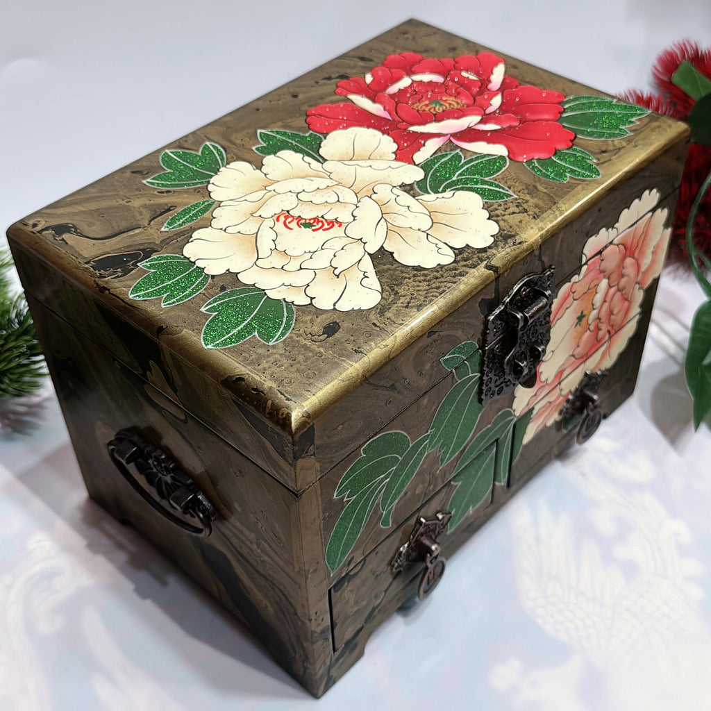 50% off Handmade Pingyao Floating Lacquer Art Box, 21 of Ethereal Depth, Abstract Flow Jewelry Case, Collector's Chinese Folk Art Organizer.
