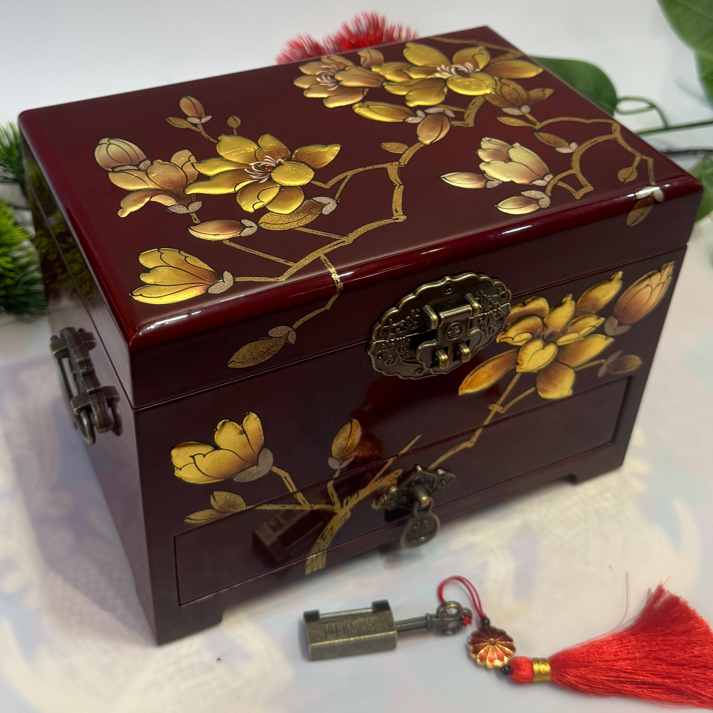 50% off Handmade Pingyao Polished Lacquer Art Box, 21 -Size  for Artists, Mirror-Gloss Finish on Sturdy Wooden Case, Chinese Scholar's Storage Case.