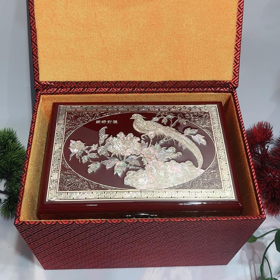 50% off Ancient Pingyao Lacquer Jewelry Box - 23 Size, Inlaid with Brass Wire & Seashell, 'Open the Door' Design, Hand-Polished Heirloom Treasure for Women, Gift for Her