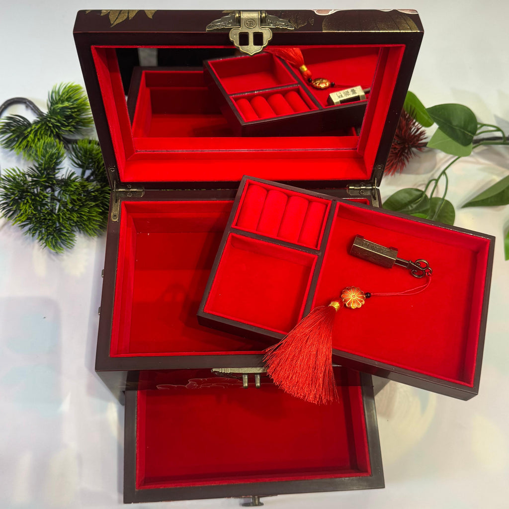 50% off Handmade Pingyao Polished Lacquer Art Box, 21 -Size  for Artists, Mirror-Gloss Finish on Sturdy Wooden Case, Chinese Scholar's Storage Case.