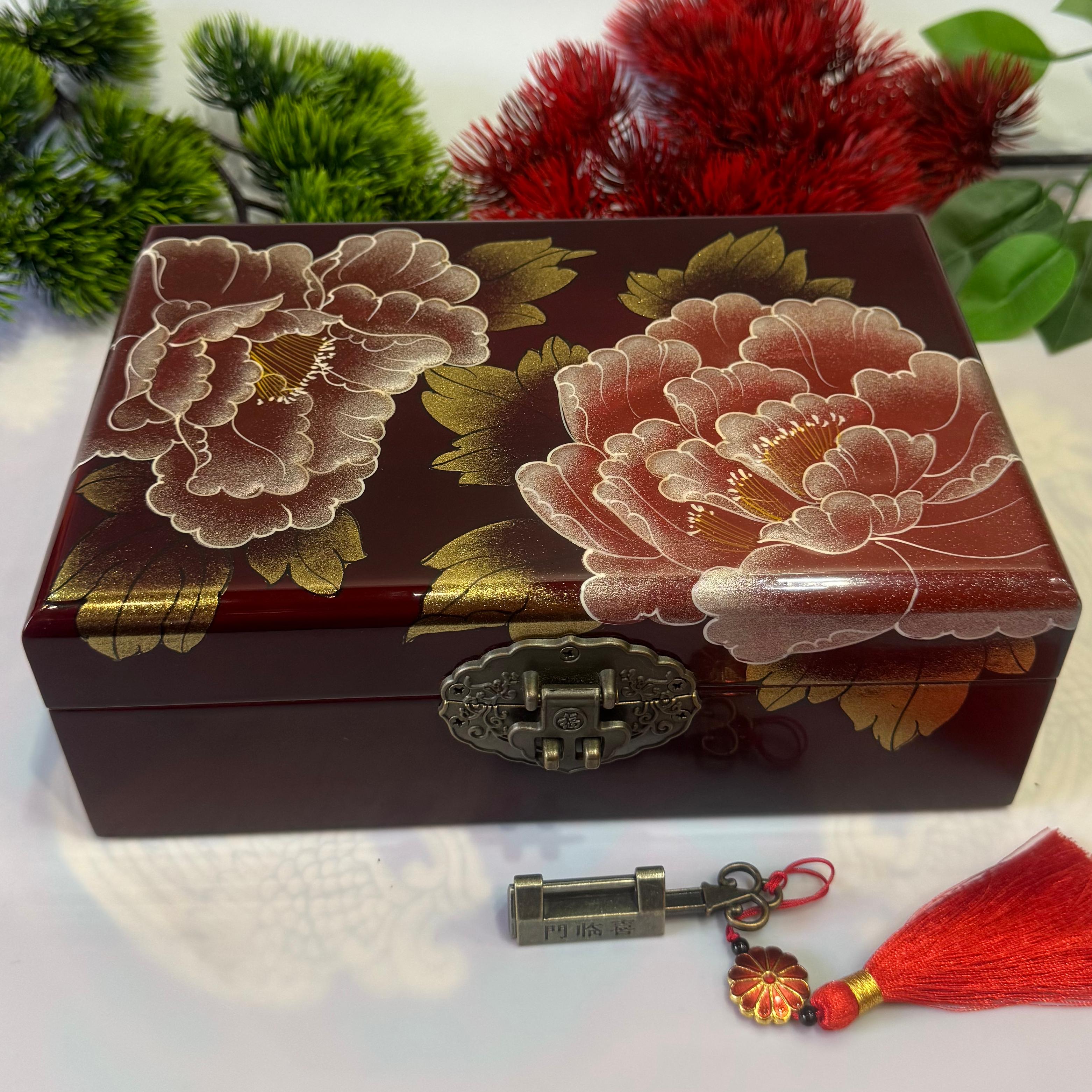 50% off Hand-Rubbed Pingyao "Mirror-Gloss" Lacquer Art Box, 21-Drawer Solid Wood Storage Case, Polished Brown Finish for Artists & Collectors.