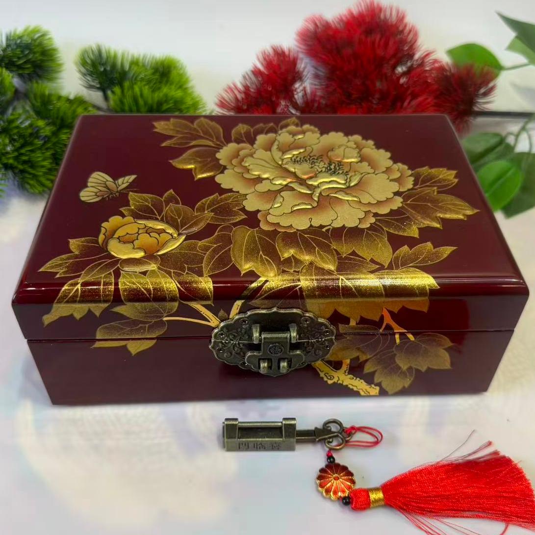 50% off Hand-Rubbed Pingyao "Mirror-Gloss" Lacquer Art Box, 21-Drawer Solid Wood Storage Case, Polished Brown Finish for Artists & Collectors.