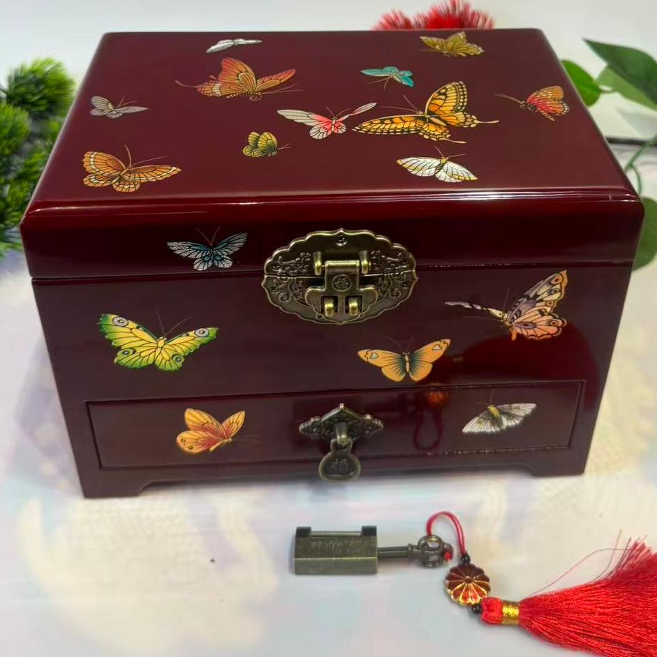 50% off Handmade Pingyao Polished Lacquer Art Box, 21 -Size  for Artists, Mirror-Gloss Finish on Sturdy Wooden Case, Chinese Scholar's Storage Case.