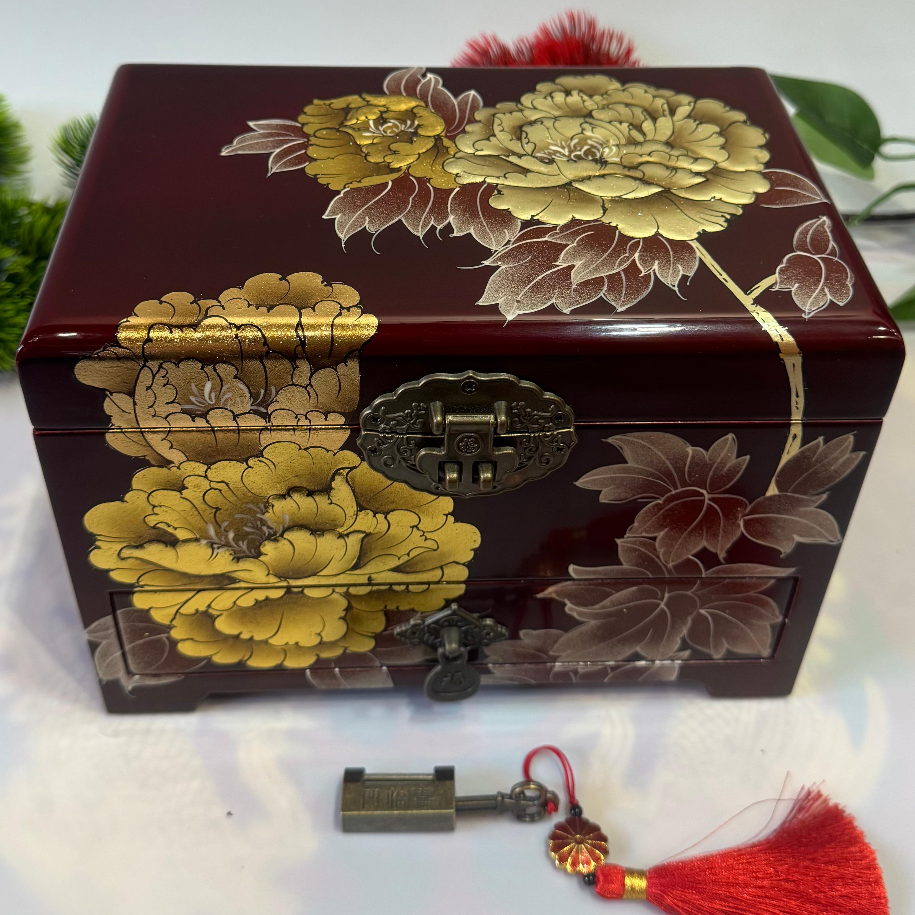 50% off Handmade Pingyao Polished Lacquer Art Box, 21 -Size  for Artists, Mirror-Gloss Finish on Sturdy Wooden Case, Chinese Scholar's Storage Case.